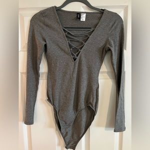 Gray bodysuit; size XS